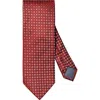 Eton Square Geometric Silk Tie In Red