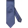 Eton Square Geometric Silk Tie In Blue