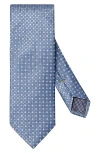 Eton Square Geometric Silk Tie In Blue