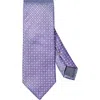 Eton Square Geometric Silk Tie In Purple