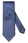 Eton Square Geometric Silk Tie In Blue