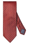 Eton Square Geometric Silk Tie In Red