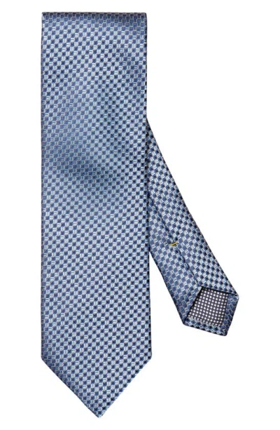 Eton Square Neat Silk Tie In Medium Blue