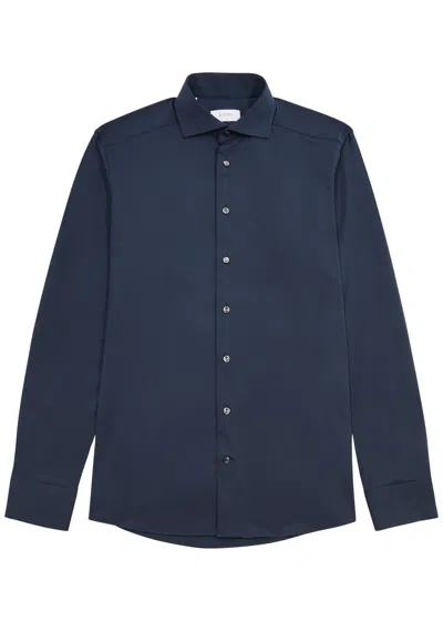 Eton Stretch-jersey Shirt In Navy