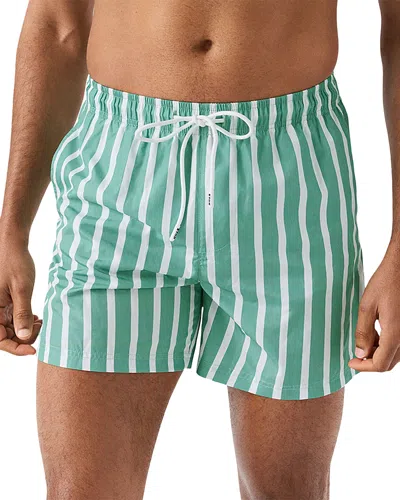 Eton Striped Swim Shorts In Medium Green