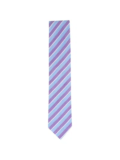 Eton Striped Tie In Blue