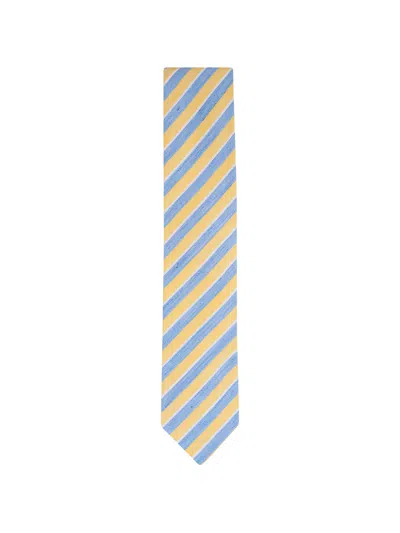Eton Striped Tie In Yellow