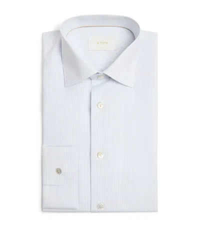 Eton Supima Cotton Stripe Slim Fit Shirt In Blue