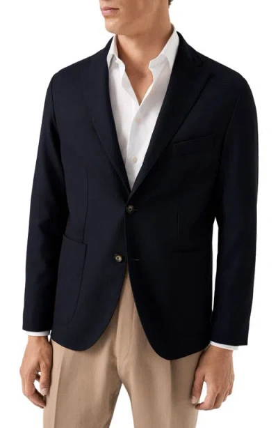 Eton Tech Stretch Wool Blend Soft Sport Coat In Blue