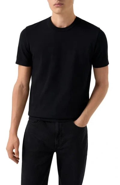 Eton Texture Cotton T-shirt In Black