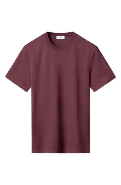 Eton Texture Cotton T-shirt In Burgundy