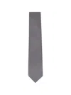 Eton Textured Pointed-tip Tie In Gray