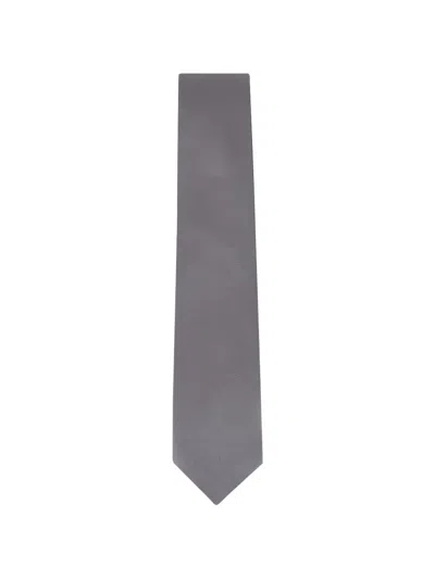 Eton Textured Pointed-tip Tie In Gray