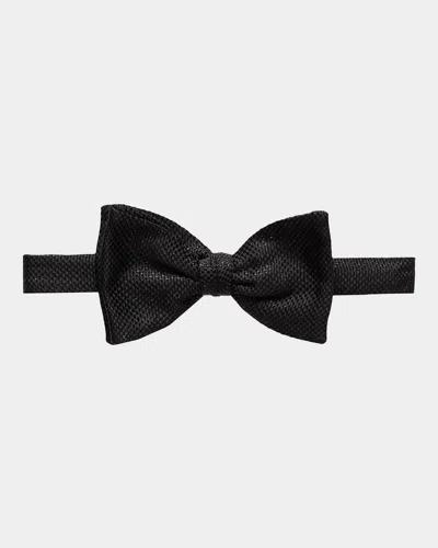 Eton Textured Silk Ready-tied Bow Tie In Black