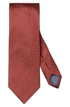 Eton Textured Solid Silk Tie In Brown