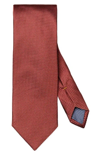 Eton Textured Solid Silk Tie In Brown