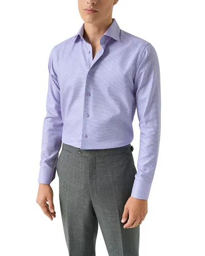 Eton Textured Twill Dress Shirt In Purple