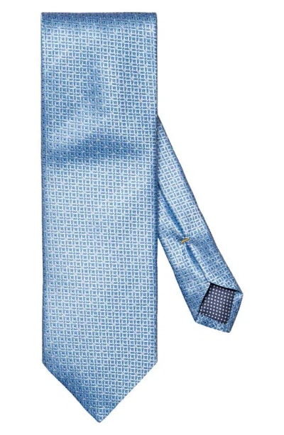 Eton Tonal Geometric Silk Tie In Lt/ Pastel Blue