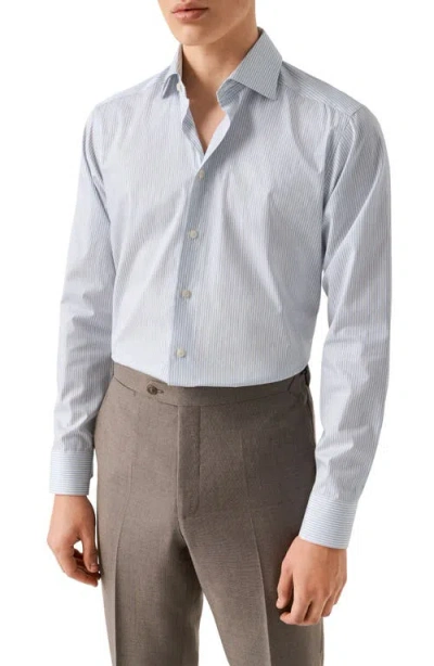 Eton Trim Fit Pinstripe Cotton Dress Shirt
