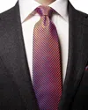 Eton Microdot Silk Tie In Yellow/ora