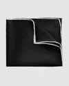 Eton White Silk Pocket Square In Black