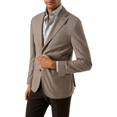 Eton Wool Flannel Soft Sport Coat In Neutral