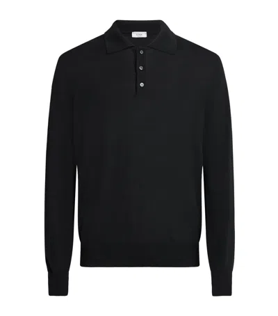 Eton Wool Polo Sweater In Black