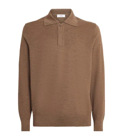 Eton Wool-knit Polo Sweater In Brown