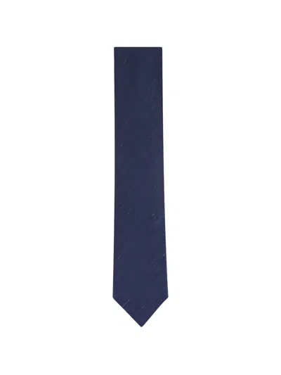 Eton Woven Linen Silk Necktie In Blue