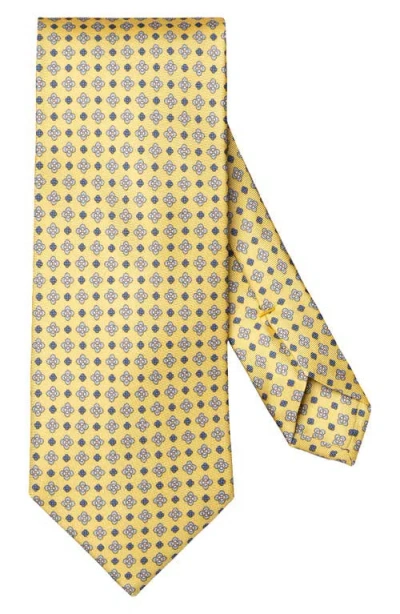 Eton Yellow Floral Print Silk Twill Tie In Neutral