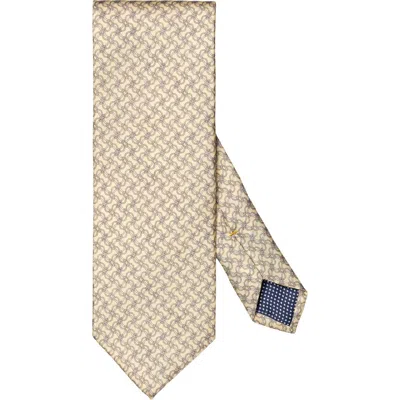 Eton Yellow Vine Print Silk Tie In Neutral