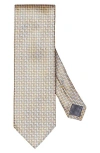 Eton Zigzag Jacquard Silk Tie In Yellow