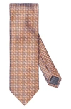Eton Men's Geometric Woven Silk Tie In Medium Orange