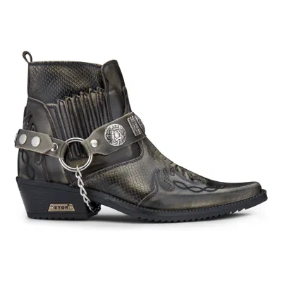 Etor Ankle Cowboy Real Leather Wincklepickers Boots In Multi
