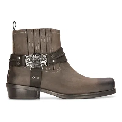 Etor Cowboy Real Leather Boots With Square Toe In Brown