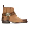 Etor Cowboy Real Leather Boots With Square Toe In Multi