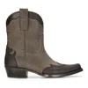 Etor High Western Real Leather Pointed Toe Boots In Black