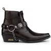 Etor Real Leather Cowboy Ankle Boots With Chain In Multi