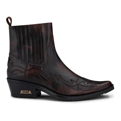 Etor Slip On Cowboy Wincklepickers Ankle Boots In Multi
