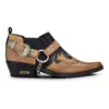 Etor Snake Pattern Leather Wincklepicker Shoes In Multi