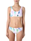 Etre Cecile Watercolour Print Bikini Top In White