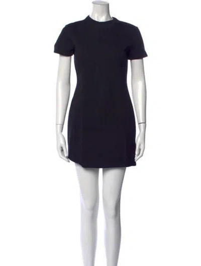 Pre-owned Etre Cecile Crew Neck Mini Dress In Black/blue