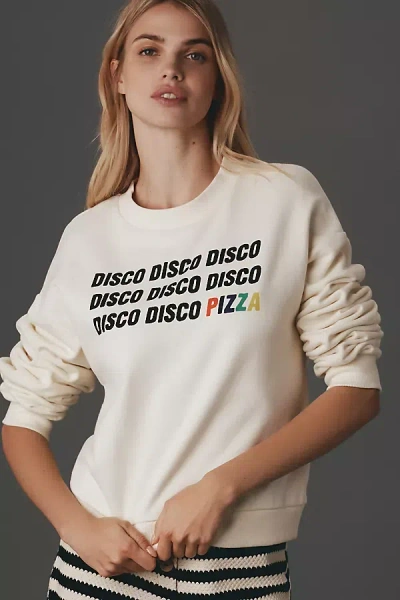 Etre Cecile Disco Pizza Classic Sweatshirt In White
