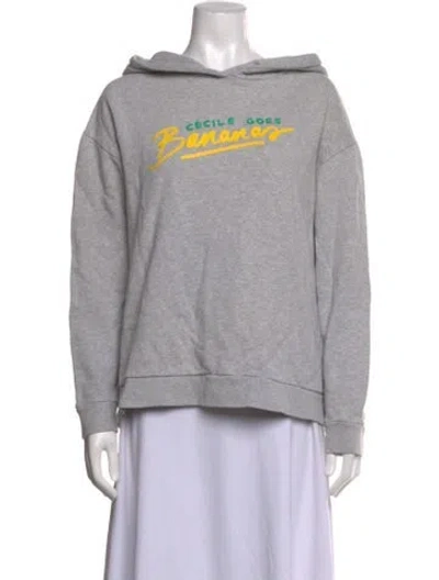 Pre-owned Etre Cecile Graphic Print Crew Neck Hoodie In Grey