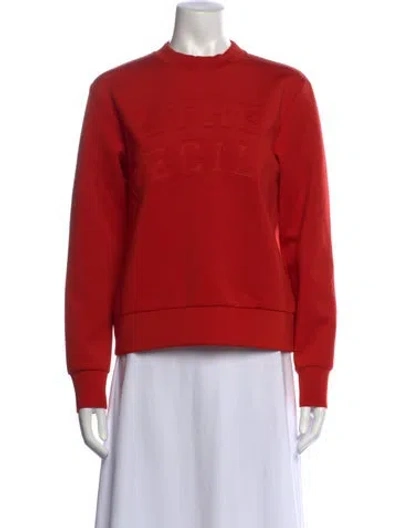 Pre-owned Etre Cecile Graphic Print Crew Neck Sweater In Red