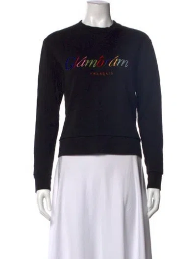 Pre-owned Etre Cecile Graphic Print Crew Neck Sweatshirt In Black