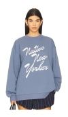 Shop Etre Cecile Native New Yorker Boyfriend Sweatshirt In Navy