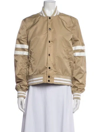 Pre-owned Etre Cecile Nylon Bomber Jacket In Neutrals