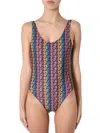 Etre Cecile Rainbow Logo Print Swimsuit In Multicolour