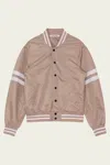 Etre Cecile Varsity Flight Jacket In Ecru